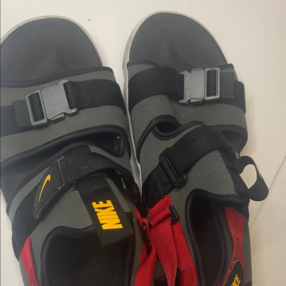 Nike‎ Sandals - Black, Red, and Yellow